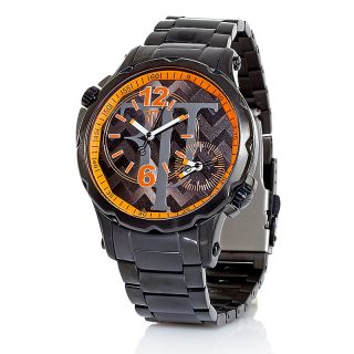 174 306 timepieces by randy jackson men s black and orange bracelet