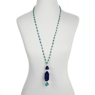 Olivia by Amanda Sterett Turquoise and Lapis Pendant Necklace