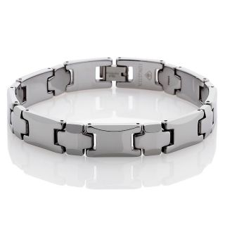 194 201 men s stainless steel and tungsten cross link 8 1 2 bracelet