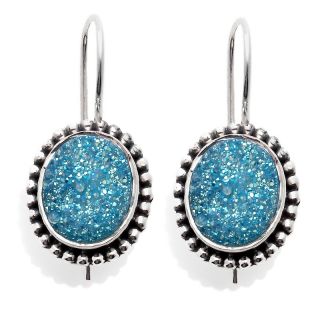 205 952 sajen blue drusy sterling silver oval drop earrings rating be