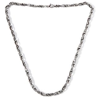 141 202 men s stainless steel and black enamel infinity link necklace