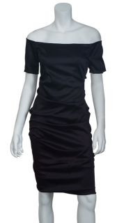 Nicole Miller Ultra Sleek Black Fitted Eve Dress 6 New