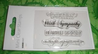 New Mini Acrylic Rubber Stamp Sympathy Words 4 Different Strength Hope