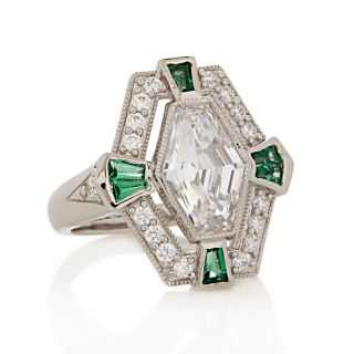 Absolute 4.9ct Kite Shape and Simulated Emerald Baguette Ring