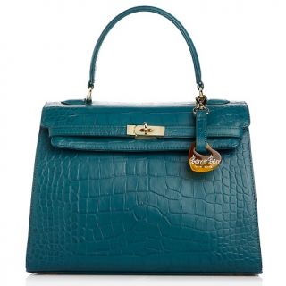 186 608 barr barr barr barr croco embossed satchel with lock rating 8