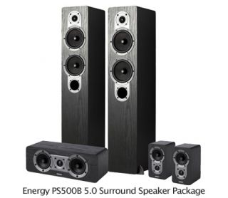 Clearance Energy PS500 5.0 Surround Speakers 140 Watts Front Towers