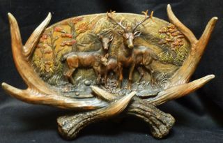Afternoon of A Fawn Deer Relief Statue Figure L 14