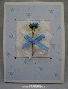 3D Handmade Lace Ribbon Flower Wedding Greeting Card