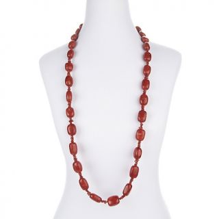 Jay King Color Enhanced Red Coral Bead Sterling Silver Necklace