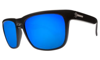 New Electric Knoxville Sunglasses Matte Black Grey Blue Chrome