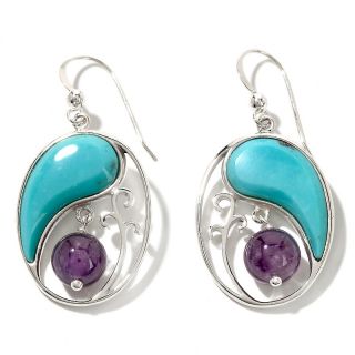 194 022 mine finds by jay king turquoise and amethyst drop sterling