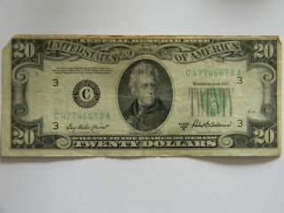 1950B Twenty Dollar $20 Federal Reserve C Series Two Way Full House