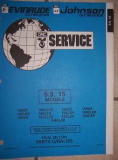 1995 Evinrude Johnson Outboard Parts Catalog 9 9 15 D
