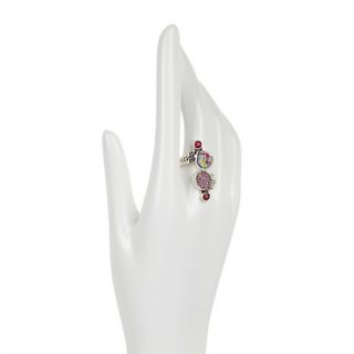 220 434 sajen pink drusy quartz and simulated opal bypass ring rating