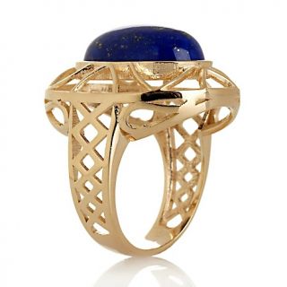 Technibond® Oval Gemstone Cabochon Framed Filigree Ring