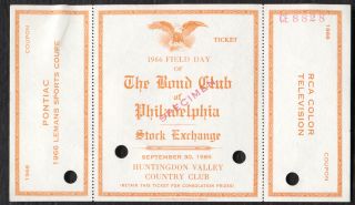 Bond Club of Philadelphia Stock Exchange Field Day Specimen Ticket