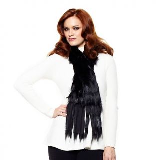 213 619 a by adrienne landau tiered faux fox scarf with fringe rating