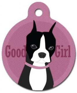 Good Girl Boston Terrier Pet ID Tag Custom Text