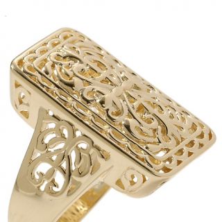 Technibond® Etruscan Style Rectangular Filigree Ring