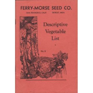1930s Ferry Morse Seed Co Catalog   Vegetable List   Vintage