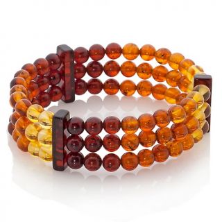 223 865 age of amber ombre amber bead 3 strand 7 stretch bracelet