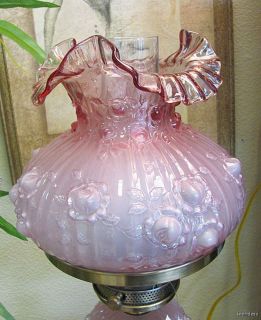 Vintage FENTON Art Glass Pink Dusty Rose 20 Desk or Vanity Lamp