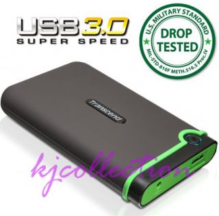 TRANSCEND 1TB Hard Drive External Portable Storejet Green USB 3.0 25M