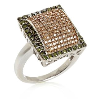 218 778 71ct champagne and green diamond sterling silver ring rating 1
