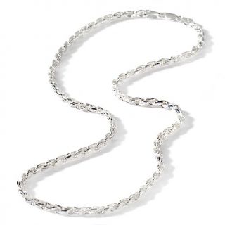 219 483 sterling silver rhodium plated 3 6mm 20 diamond cut rope chain