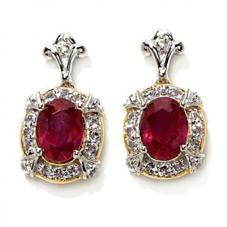 227 926 victoria wieck ruby and white topaz 2 tone earrings rating be