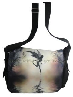 Julie Fain Fantasy Art Moonlit Water Fashion Messenger Bag w Zipper