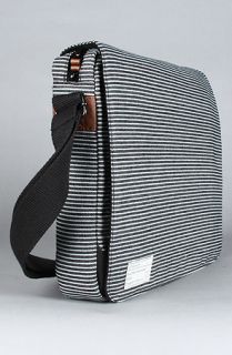Hex The Fleet 15 Messenger Bag for iPad in Black Gray Stripe
