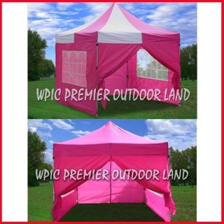 10x10 Pop Up Canopy Party Tent Gazebo EZ Pink Pink White