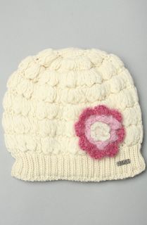 deLux The Mohair Flower Beanie in Ivory