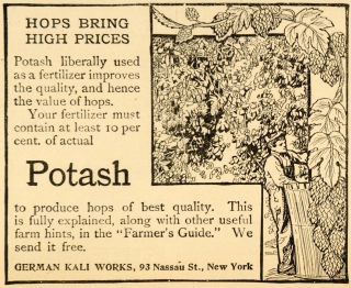  ad hops potash fertilizer german kali works farm original advertising