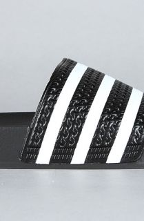 adidas The Adilette Sandal in Black White