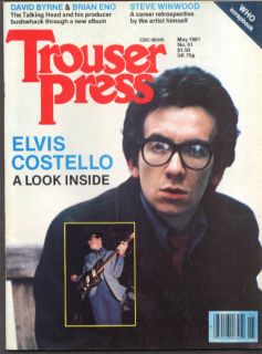 Trouser Press Elvis Costello Byrne Eno Winwood Motorhead Garland