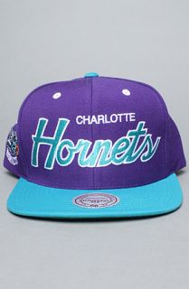 Mitchell & Ness The Charlotte Hornets Script 2Tone Snapback Cap in