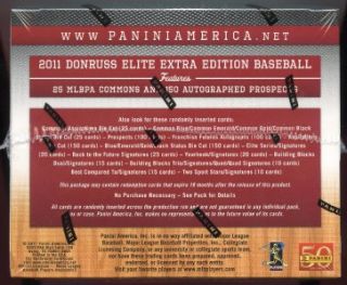 2011 Panini Donruss Elite Extra Edition Baseball SEALED 20 PK Hobby