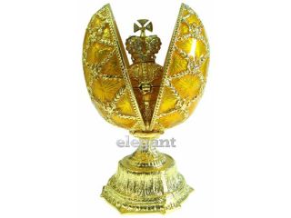 Gold Faberge Egg Crystals Jewellery Jewelry Trinket Box