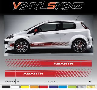 Fiat Punto Abarth Premium Side Stripes Decals Stickers Kit 500 500C