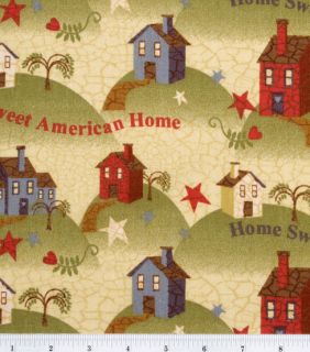 Home Sweet American Home Fabric 1 5 8yd