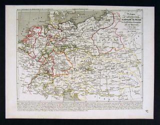 1841 Houze Map Germany Austria Prussia Poland 1788 1841