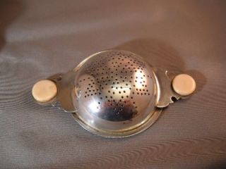  Strainer and Bowl London 1948 Ernest J Lowe Off White Handles