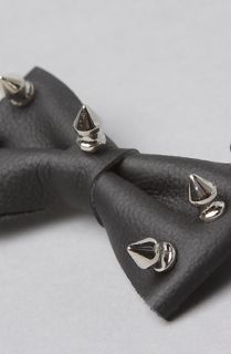 Harlett The Spiked Black Leather Bowtie