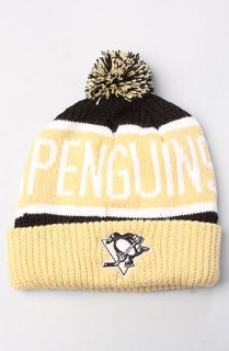 47 Brand Hats The Pittsburgh Penguins Calgary Pom Beanie in Gold Black