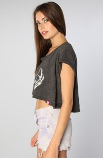 Creep Street The Yo Grabba Grabba Crop Top in Black Heather