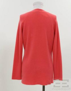  Coral Cashmere V Neck Sweater Size Large