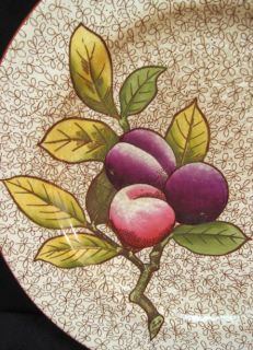 Antique Cauldon England 10 Plate Fruit Figs Plums Sgnd