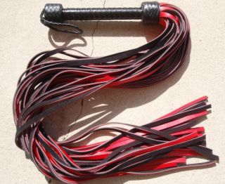 LONG THUDDY RED PATENT Leather Flogger WHIP   GOTH GOTHIC CAT